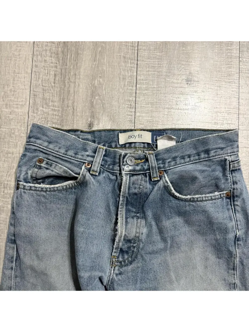 Vintage Gap Boy Fit Jeans Size 6 Regular Fit Light Wash Cotton Made In USA 28x29